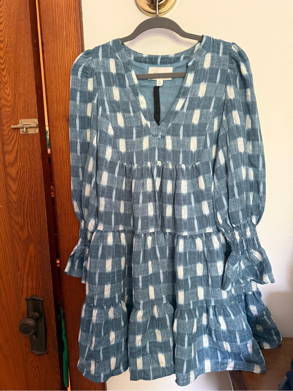 Tuckernuck Pomander Place Blue Ikat Print Dress